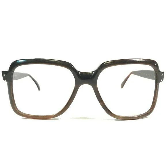 Vintage Buffalo Horn Eyeglasses Frames Smooth Brown Square 3C 54-16-140 - Picture 1 of 9